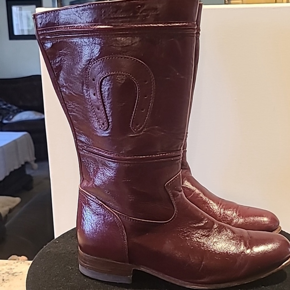 Batines Lagos women's ox blood/burgundy sz 7.5. leather hand crafted boots.#934)